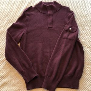 Banana Republic Maroon Italian Yarn 1/4 zip